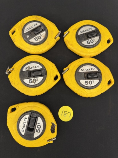 Lot of 5 Total 50' Feet Foot Tape Measures Stanley Model 34-103