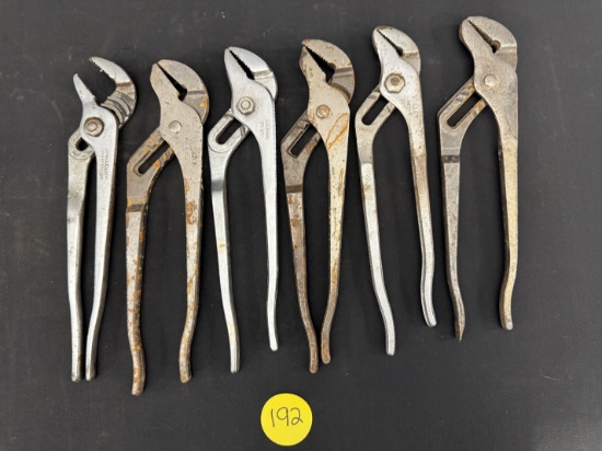 Lot of 6 Total Assorted Size Slip Joint Pliers Proto, Channellock, Blackhawk, & More