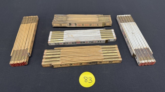 Lot of 5 Total Folding Carpenters Rulers