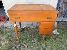 Vintage Sewing Machine Table Cabinet