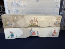 Pair of Hand Painted Window Valances Bunny Rabbits