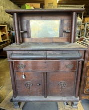 Antique Wood Server Buffet Sideboard Side Board