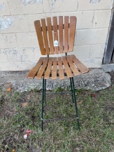 Vintage Wood Bar Stool