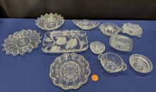 Huge Assorted Lot of Glass Deviled Egg Dish, Platters, Juicer, Gravy Boat & More