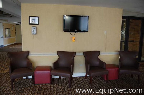 Lot of Waiting Area Elements, Five Chairs, Two Footrests and One LG TV
