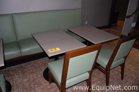 Lot of Two Tables, Two Chairs, and One Bench