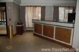 Lot of Front Entrance Desk Elements, Desk, Bookshelf, Chairs, Table and Flower Pots