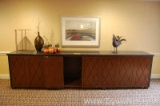 Lot of Hallway Cabinet and Five Artwork Pieces
