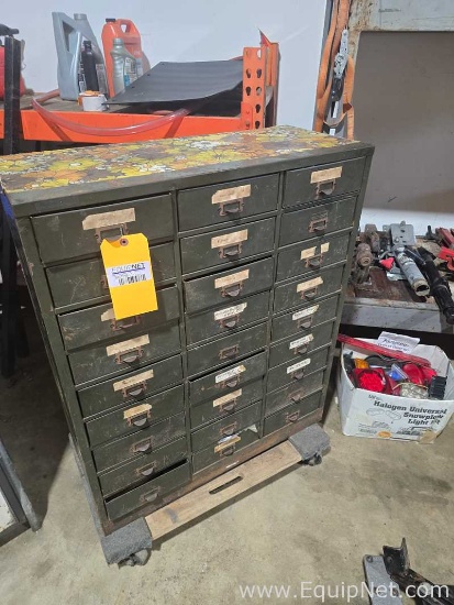 27-bin Cabinet With Misc. Hardware And Tools