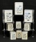 9 Piece J. L. Clark MFG Co, Rockford, IL Dutch Kitchen Tin Canister Set with Hinged Lids