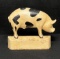 Cast Iron Heart Spotted Pig Door Stop