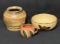Dragon Stoneware Hand Thrown Pot, Redware Corncob Creamer & Glazed Ceramic Bowl with Flowers