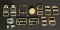 12 Partial/Full Silver, Nickel, Bronze, and Brass Belt Buckles