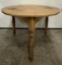 Antique Mid-Sized Circular Pine Kitchen Table with Tripod Base