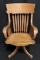 Antique Oak Office Arm Chair with Metal Swivel by Sheboygan, WI Chair Co.