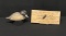 1979 Carved Wood Duck by SP Clark & Handmade Wooden Cribbage Board w/ Duck Art Centerpiece