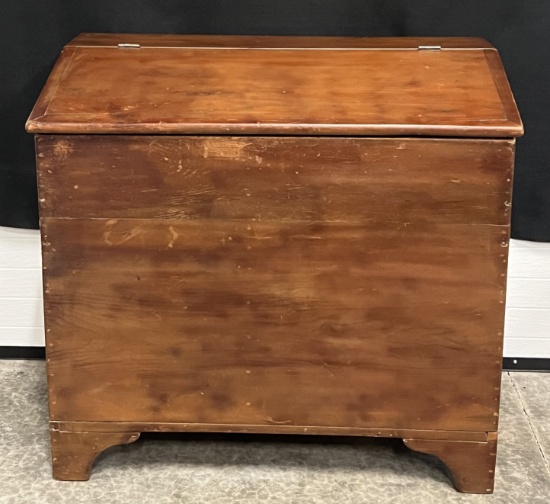 Vintage Rustic Wood Bin with Lid
