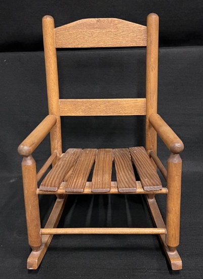 Child's Small Wooden Oak with Country Rocking Chair