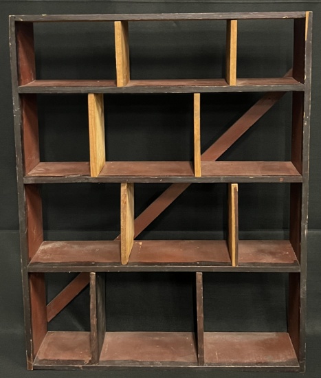 Vintage Wooden Creative 12-Cubie Shelving Unit