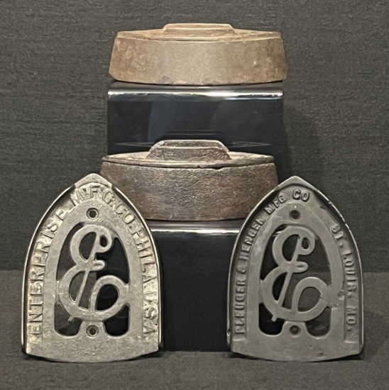Antique Cast Iron Sad Irons and Trivets