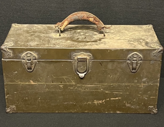 1950's Metal Tool Box with Removable Tray