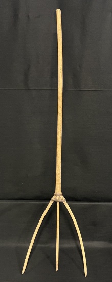 Large 72" Handmade Wooden Primitive Pitchfork
