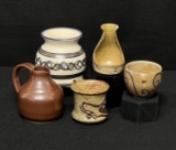 Brown Pottery Pitcher, Pottery Vessel, Pottery Bowl & Hand Thrown Ceramic Mug