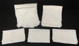 4 Piece Off-White Queen Sheet Set with Crocheted Edge & 3 Large Off-White Crocheted Edge Pillowca...