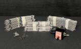 Lionel CTC Lockon, spare parts, 3 Rail 8 Pc Round & 18 Pc Oval Tracks & Allstate Toy Transformer