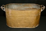 Antique Copper Boiler with Wooden Handles