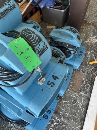 (4) Dri-eaz Sahara Pro Turbo Dryer Air Movers