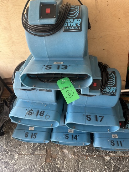 (6) Dri-eaz Sahara 1 Turbo Dryer Air Movers