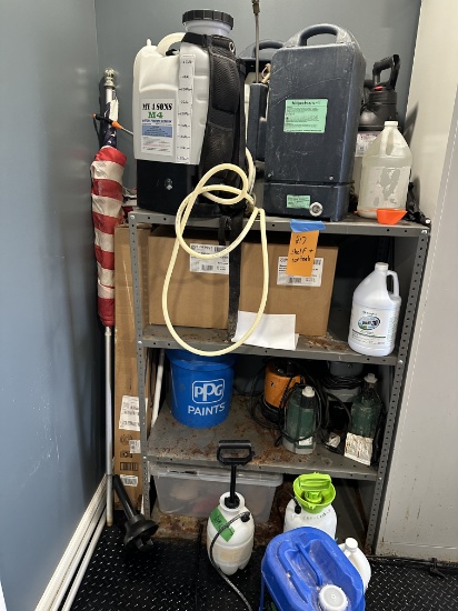 Shelf And Contents- Misters, Pumps
