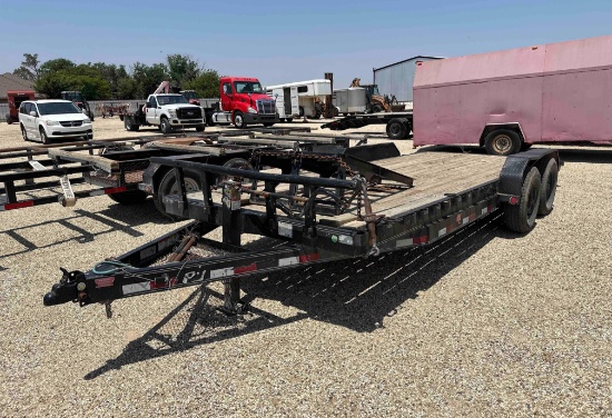 20 foot PJ bumper pull equipment hauling trailer 7000 pound axles