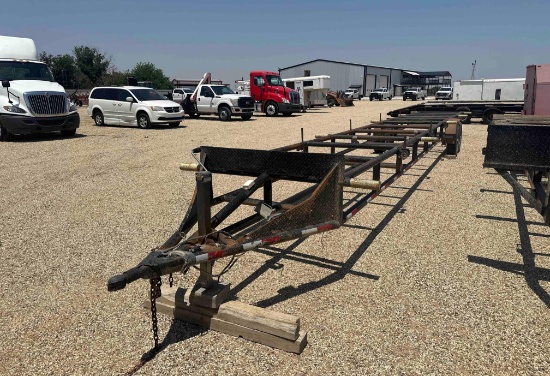 Shop made pipe hauling trailer with title
