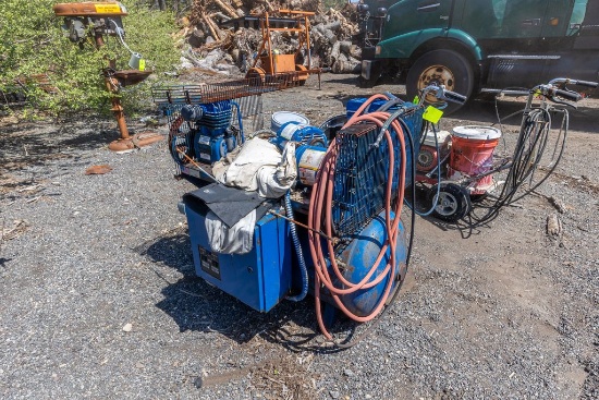 QUINCY RECIPROCATING PORTABLE HORIZONTAL AIR COMPRESSOR.