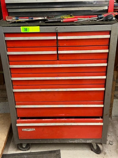 (1) Craftsman Rolling 9 Drawer Toolbox w/Tools