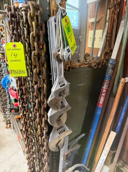 (1) Lot 8 Crescent Wrenches 24", 18", 15", 12", (4) 6"