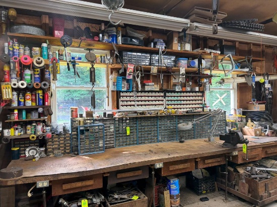 (1) Large Lot Cabinets w/Ass'td Fasteners, Fittings, Bolts, Cotter Pins, Capscrews Inch/Metric Bolts