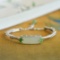 An Exquisite Sterling Silver Inlaid White Jade Enamel Bracelet