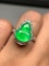 An Exquisite 18k Gold Diamond Inlaid Jadeite Gourd Ring& Pendant Dual-Purpose
