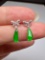 A Pair of Exquisite 18k Gold Diamond Inlaid Jadeite Earrings