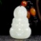 An Exquisite White Jade Statue of Avalokitesvara Pendant