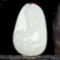 An Exquisite White Jade Statue of Guan gong Pendant