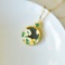 An Exquisite Sterling Silver-Gold Plated Inlaid Greenish Jade Enamel Pendant