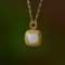 An Exquisite Sterling Silver-Gold Plated Inlaid White Jade Pendant