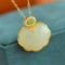 An Exquisite Sterling Silver-Gold Plated Inlaid White Jade Pendant