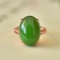 An Exquisite Sterling Silver-Gold Plated Inlaid Jasper Ring