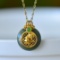 An Exquisite Sterling Silver-Gold Plated Inlaid Jasper Pendant