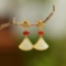 A Pair of Exquisite Sterling Silver-Gold Plated Inlaid White Jade Enamel Earrings